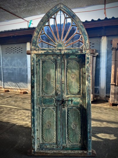 Wonderful Arch Door with Colonial Carving