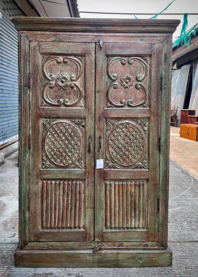 Classic Carved Green Cabinet