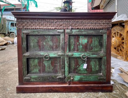 Indian Sideboard 2 Green Doors