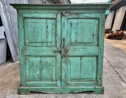 Vintage Distressed Green Cabinet