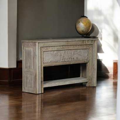 Pleasure Peacocks White Washed Console Table