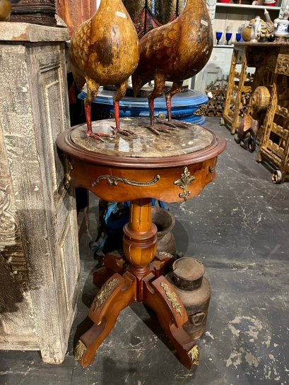 STB36 Brown Marble Top Side Table