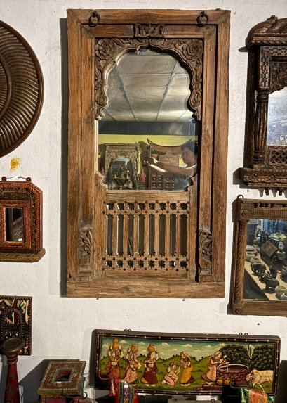 Indian Wooden Arch Mirror