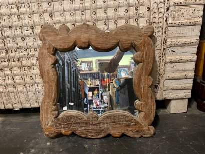 MR134 Unique Shape Wooden Wall Mirror