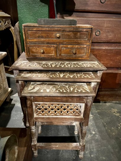 STB21 Set of Table Elephant Carving