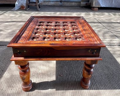CT25 Square Coffee Table with Brass Decor