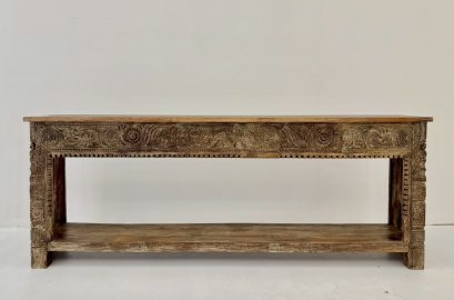 Console Table Front Carved Lime Finishing