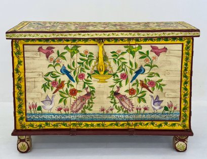 Floral Hand Painted Wooden Chest