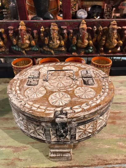 Small Wooden Round Box