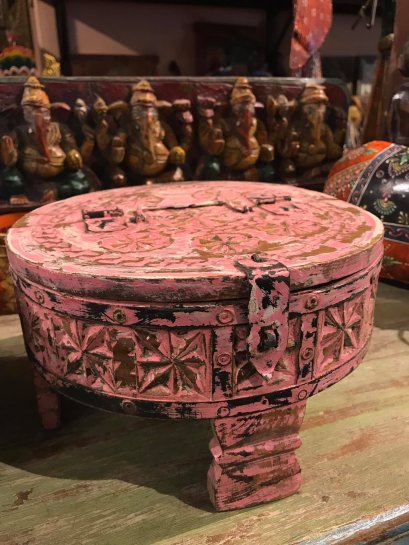 Small Wooden Round Box