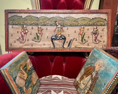 ภาพวาดนูนต่ำพระกฤษณะเป่าขลุ่ย