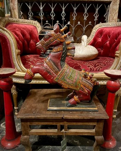 Wooden Painted Red Horse