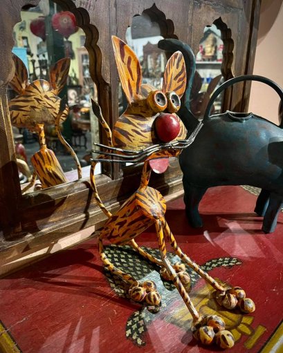 Painted Tiger Iron Statue