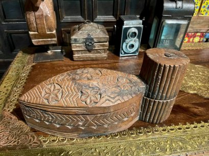 One Wood Carved Storage Box