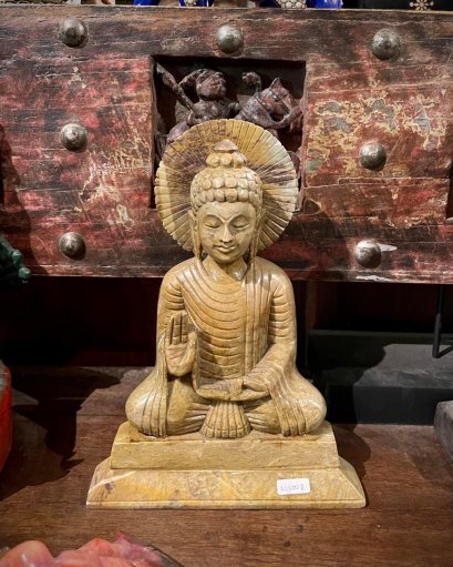 Peaceful Buddha carved stone