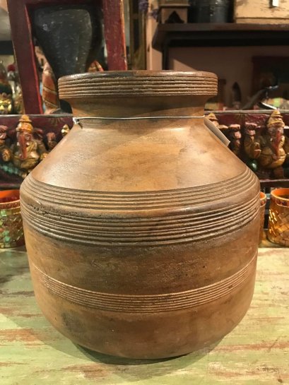 DCI55 หม้อไม้แกะสลักจากไม้ชิ้นเดียว