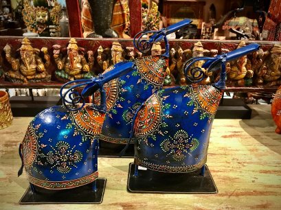 DCI63 Painted iron deers set of 3