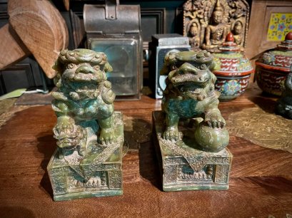 DCI68 กิเลนคู่หินแกะสลัก