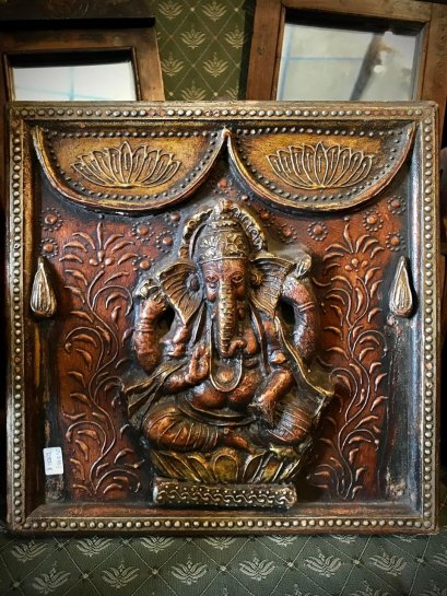 DCI73 พาเนลไม้แกะสลักพระพิฆเนศ