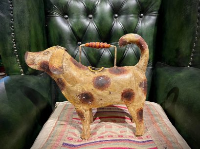 DCI76 Vintage Painted Dog Watering Bucket