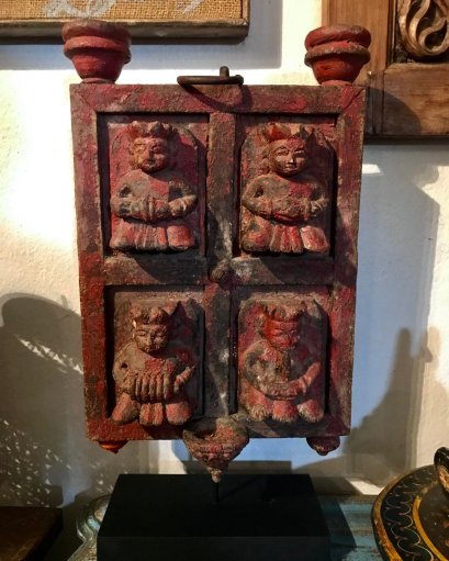 DCI78 แผ่นไม้โบราณแกะสลักลาย