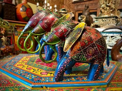 DCI84 Colorful Painted Elephants (Set of 3)