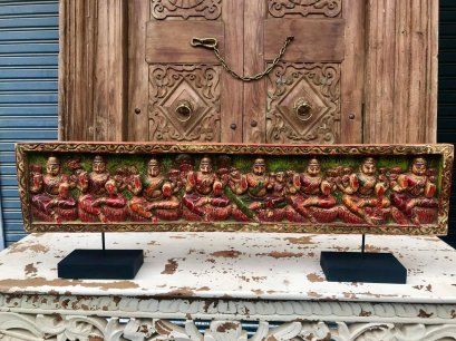 DCI91 แผ่นไม้แกะสลักพระแม่ลักษมี