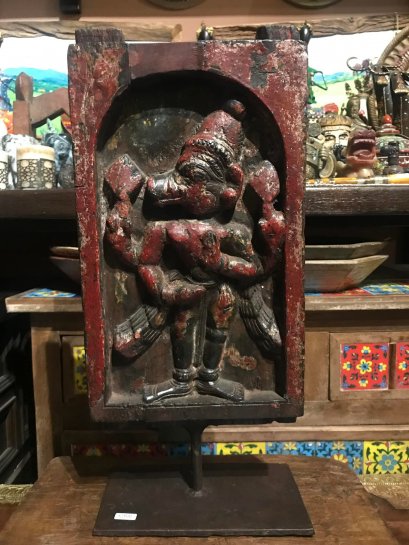 DCI99 แผ่นไม้แกะสลักลายพระวิษณุปางวราหวตาร