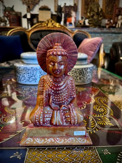 DCI101 Buddha Red Carved Stone