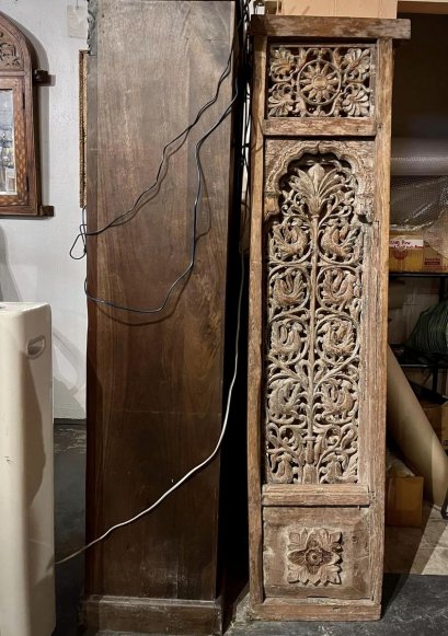 DCI140 แผ่นไม้โบราณแกะสลักลายเถาวัลย์