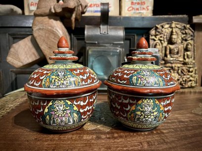 Hand Painted Angles Thai Ceramic Pot Set