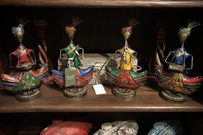 Set of 4 Indian Musicians Painted Iron