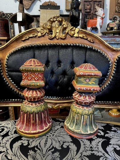 Colorful Painted Wooden Pillars