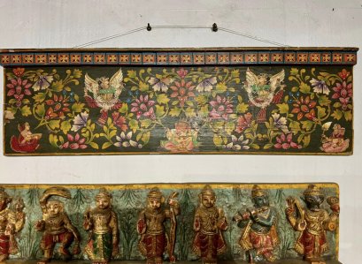 ภาพวาดพระพิฆเนศพร้อมหมู่มวลดอกไม้