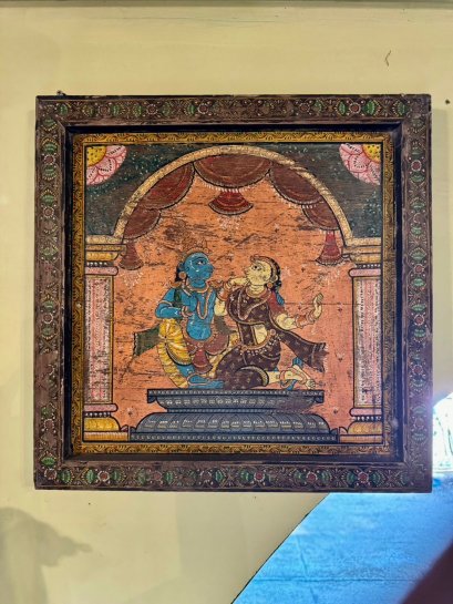 ภาพวาดพระกฤษณะบนแผ่นไม้