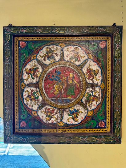 ภาพวาดพระกฤษณะบนแผ่นไม้