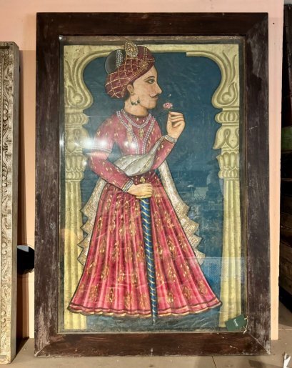 ภาพชายอินเดียกรอบไม้ขนาดใหญ่