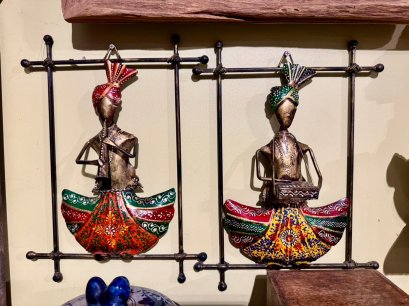 Set of 4 Musicians Painted Iron
