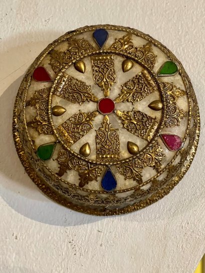 Set of 2 Alabasta Marble Round Wall Lamps