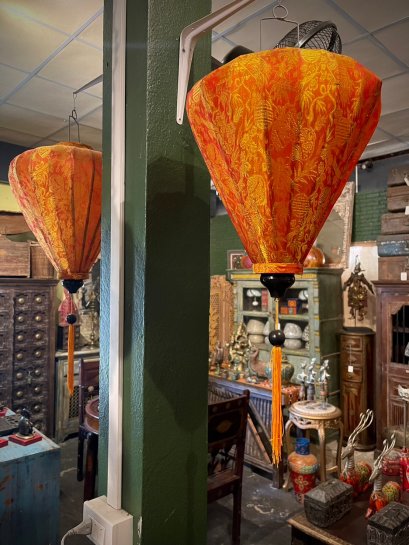 DCI234 Set of 2 Vietnamese Bamboo Hanging Lamps