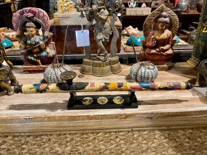 Chinese Pipe with Sanxing Carving