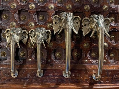 Pair of Brass Elephant Door Handles