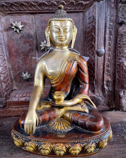 Earth Touching Buddha Brass Statue