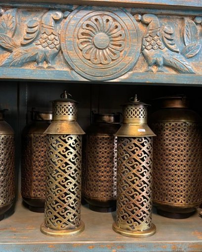 BRI19 ตะเกียงทองเหลืองเซ็ทคู่