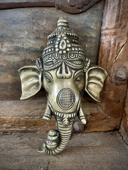 เศียรพระพิฆเนศทองเหลืองแขวนประตู