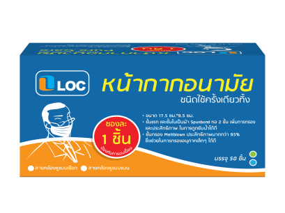 LOC หน้ากากอนามัย  หูแบน