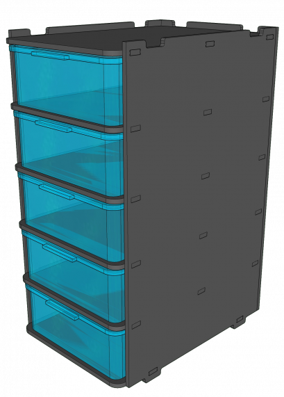ชั้นเพาะงู 16ลิตร 5 ช่อง(ขาทึบ)
