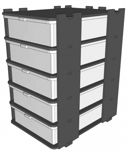 ชั้นเพาะงูตะกรงดำใหญ่ 5 ช่อง