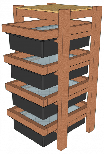 ชั้นเพาะหนูแรท 4 ช่อง