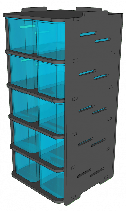 ชั้นเพาะงู 5.5ลิตร 10 ช่อง